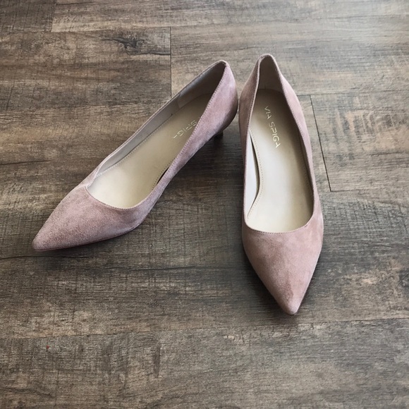 Via Spiga Shoes - Via Spiga Pointed-Toe Pump Dusty Rose Suede